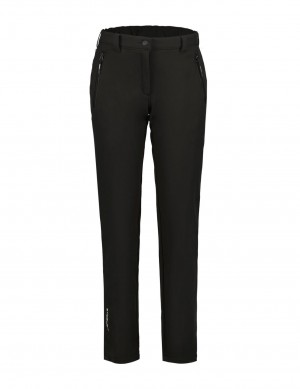 Black Women Icepeak Pompell Softshell Pants | USA-LBG268195