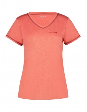 Coral Women Icepeak Beasley T-Shirt | USA-UVC962173