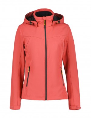 Coral Women Icepeak Brenham Light Softshell Jacket | USA-XZH216950