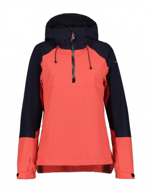 Coral / Navy Women Icepeak Bingen Anorak Jacket | USA-AGD920834