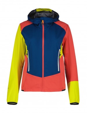 Coral / Navy / Green Women Icepeak Delli Softshell Jacket | USA-OUV870463