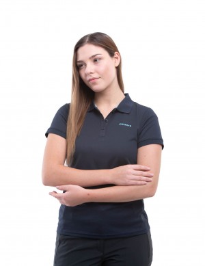 Dark Blue Women Icepeak Bayard Sporty Short-sleeved Polo Shirt | USA-KXS617032