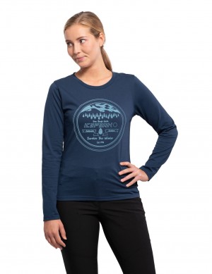 Dark Blue Women Icepeak Millsboro T-Shirt | USA-ARS964170