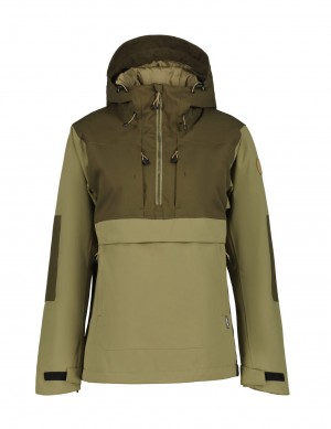 Dark Olive Women Icepeak Mildred Anorak Jacket | USA-NXG390128