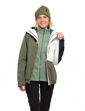 Green / White Women Icepeak Pasadena 3-in-1 Jacket | USA-FOV907836