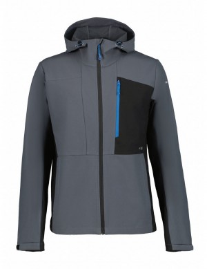 Grey / Black Men Icepeak Buxton Softshell Jacket | USA-LNJ284703