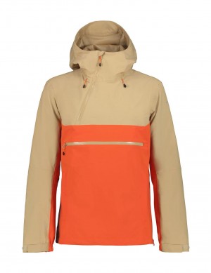 Khaki / Orange Men Icepeak Binford Anorak Jacket | USA-HQO325408