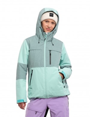 Light Turquoise Women Icepeak Cavour Ski Jacket | USA-XPZ736495