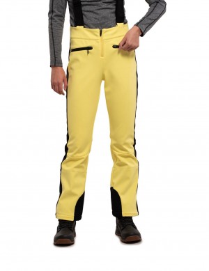 Light Yellow Women Icepeak Ellsworth Softshell Ski Pants | USA-QSO364205