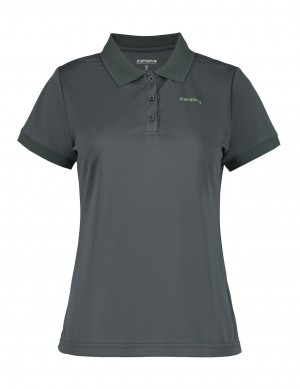 Olive Women Icepeak Bayard Sporty Short-sleeved Polo Shirt | USA-DVM137952