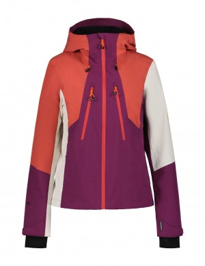 Purple / Orange Women Icepeak Delavan Waterproof And Breathable Shell Ski Jacket | USA-LVO085341