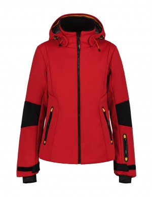 Red / Black Women Icepeak Ecorse Ski Jacket | USA-GNL031978