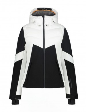 White / Black Women Icepeak Eleele Ski Jacket | USA-LGU905372