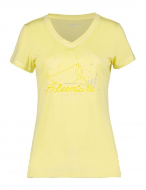 Yellow Women Icepeak Burnham T-Shirt | USA-QMZ073962