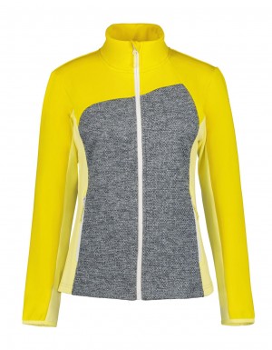 Yellow / Grey Women Icepeak Ballwin Midlayer Jacket | USA-LFW021865