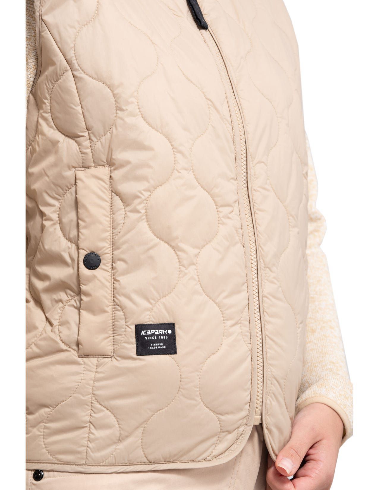 Beige Women Icepeak Adat Wadded Vest | USA-QEY798162