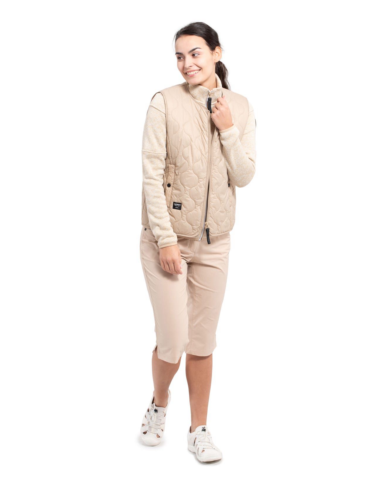 Beige Women Icepeak Adat Wadded Vest | USA-QEY798162