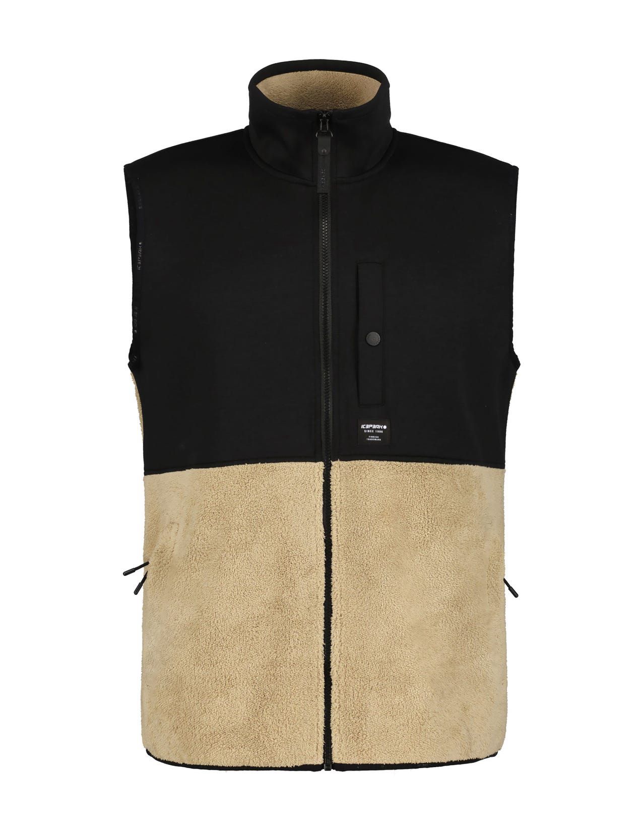 Beige / Black Men Icepeak Alger Midlayer Vest | USA-CMS281594