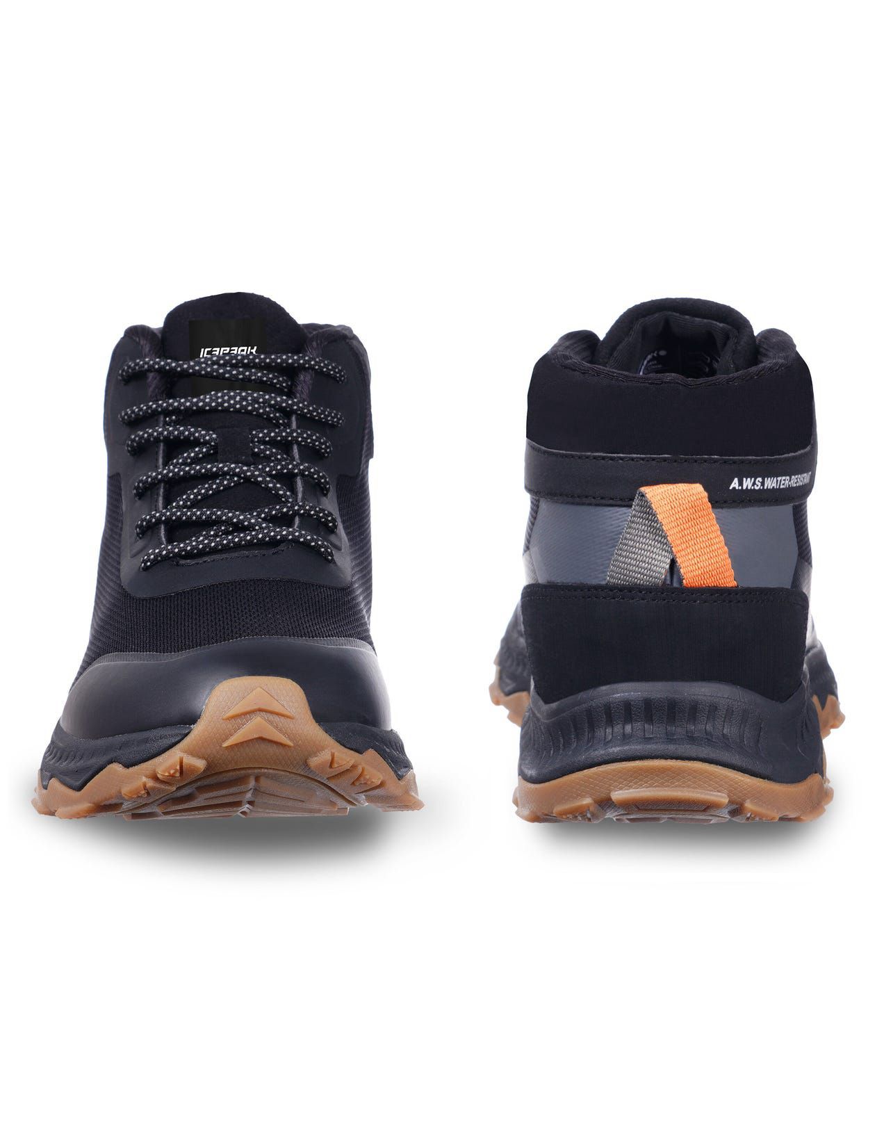 Black Men Icepeak Amga Mid-cut Hiking Boots | USA-GAF096543