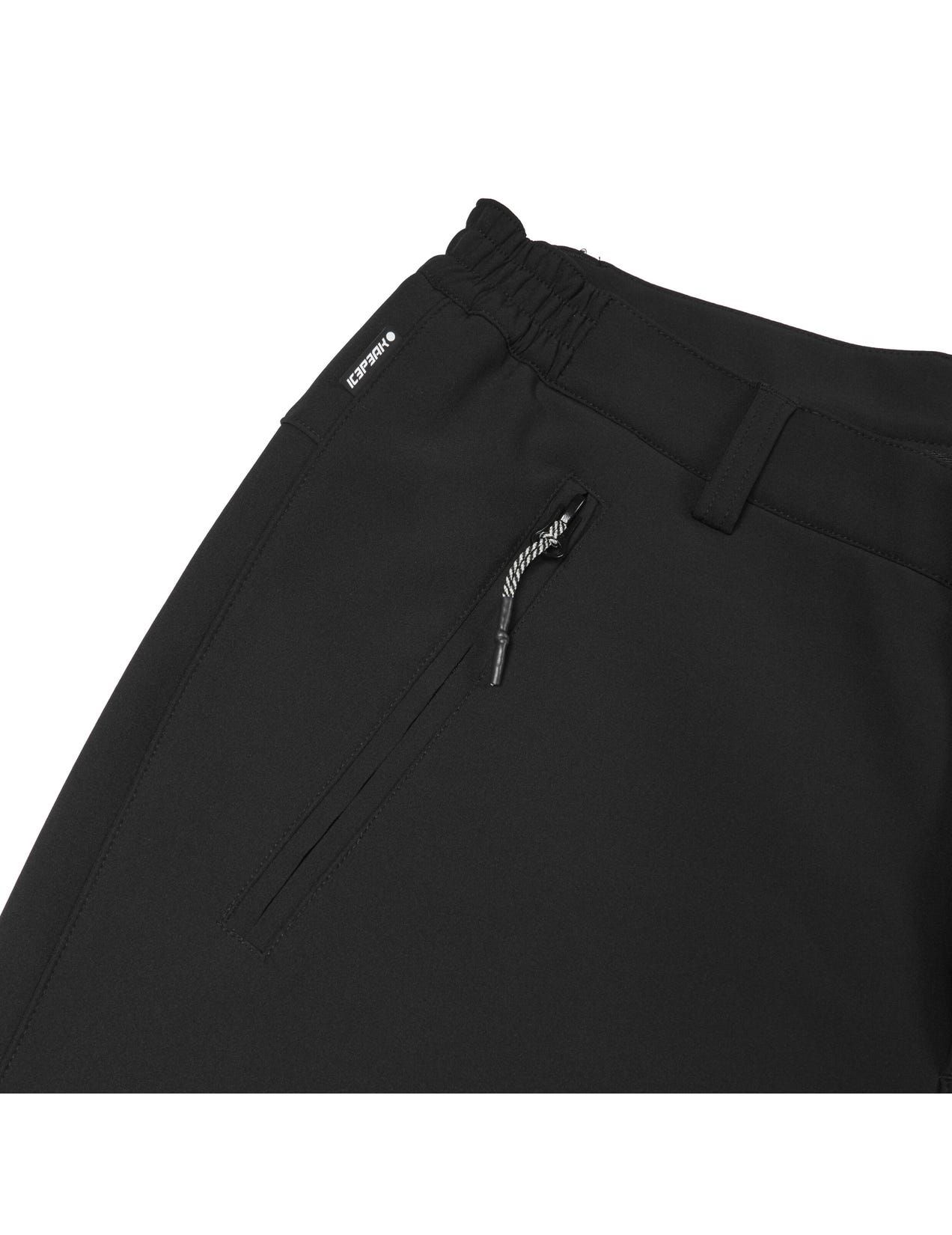 Black Men Icepeak Argo Softshell, Shorter Version Pants | USA-AXD973412