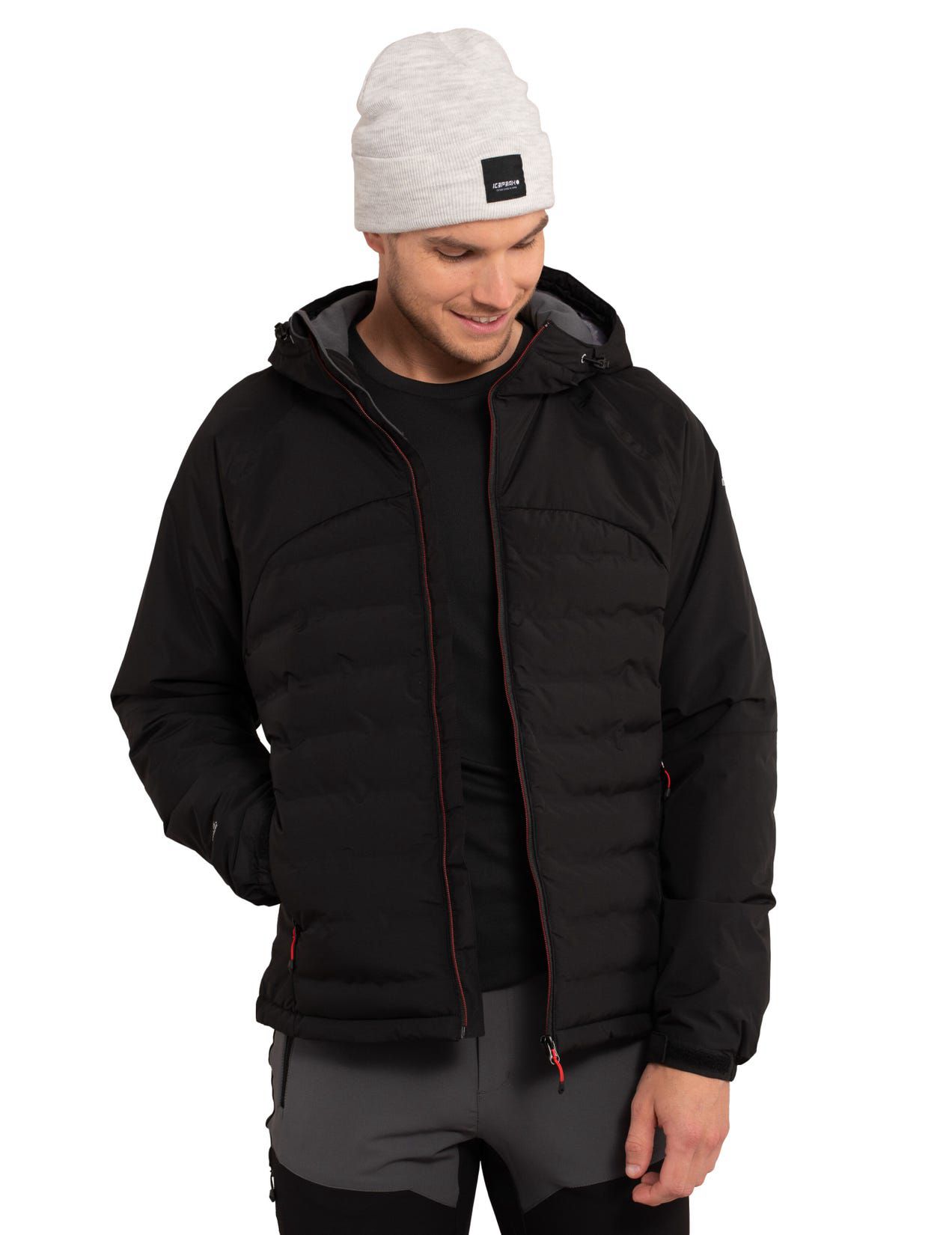 Black Men Icepeak Barwick Wadded Winter Jacket | USA-XYN578324