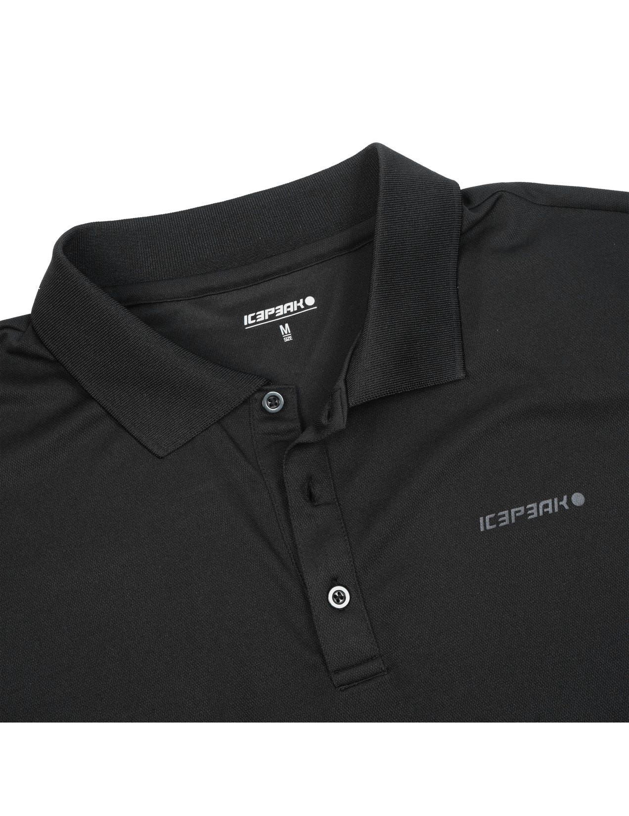 Black Men Icepeak Bellmont Polo Shirt | USA-KQU517408