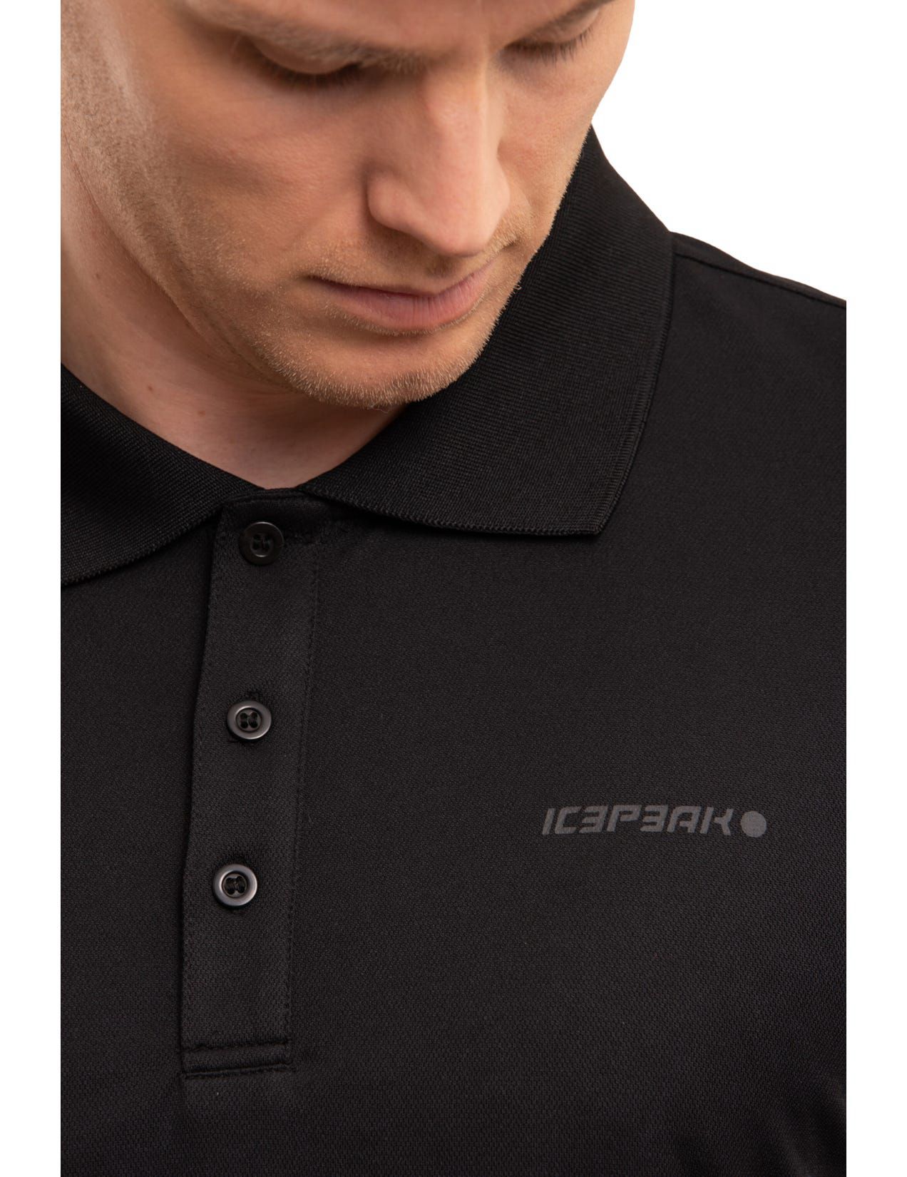 Black Men Icepeak Bellmont Polo Shirt | USA-KQU517408