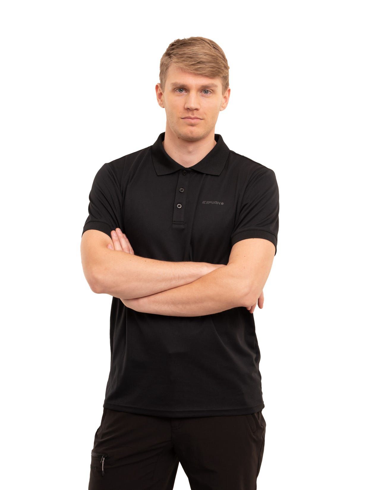 Black Men Icepeak Bellmont Polo Shirt | USA-KQU517408