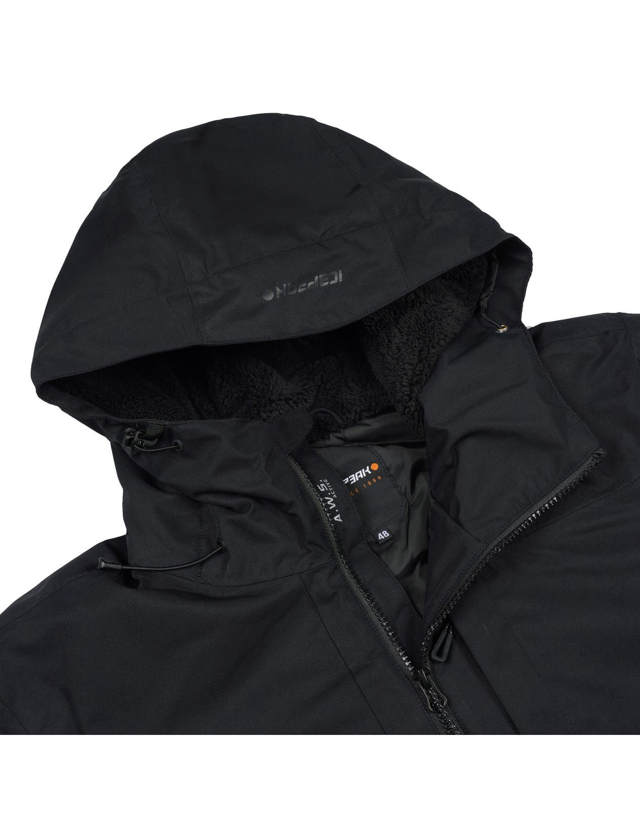 Black Men Icepeak Chester Waterproof Padded Ski Jacket | USA-DNR410368