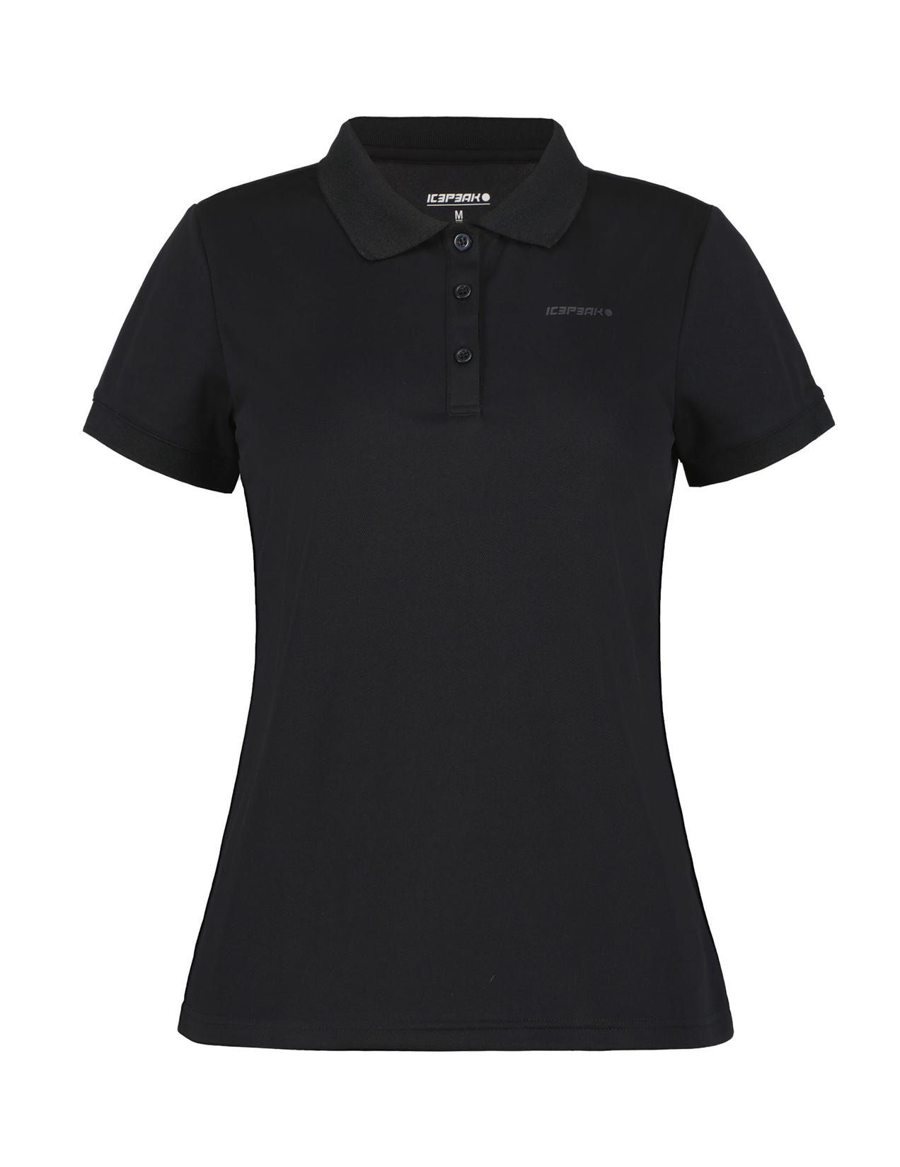 Black Women Icepeak Bayard Sporty Short-sleeved Polo Shirt | USA-MXV174865