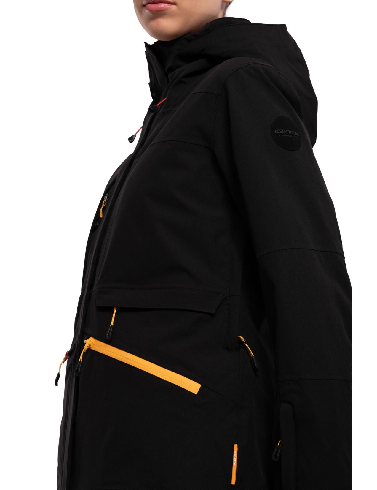 Black Women Icepeak Curran Waterproof Padded Ski Jacket | USA-UFA135679