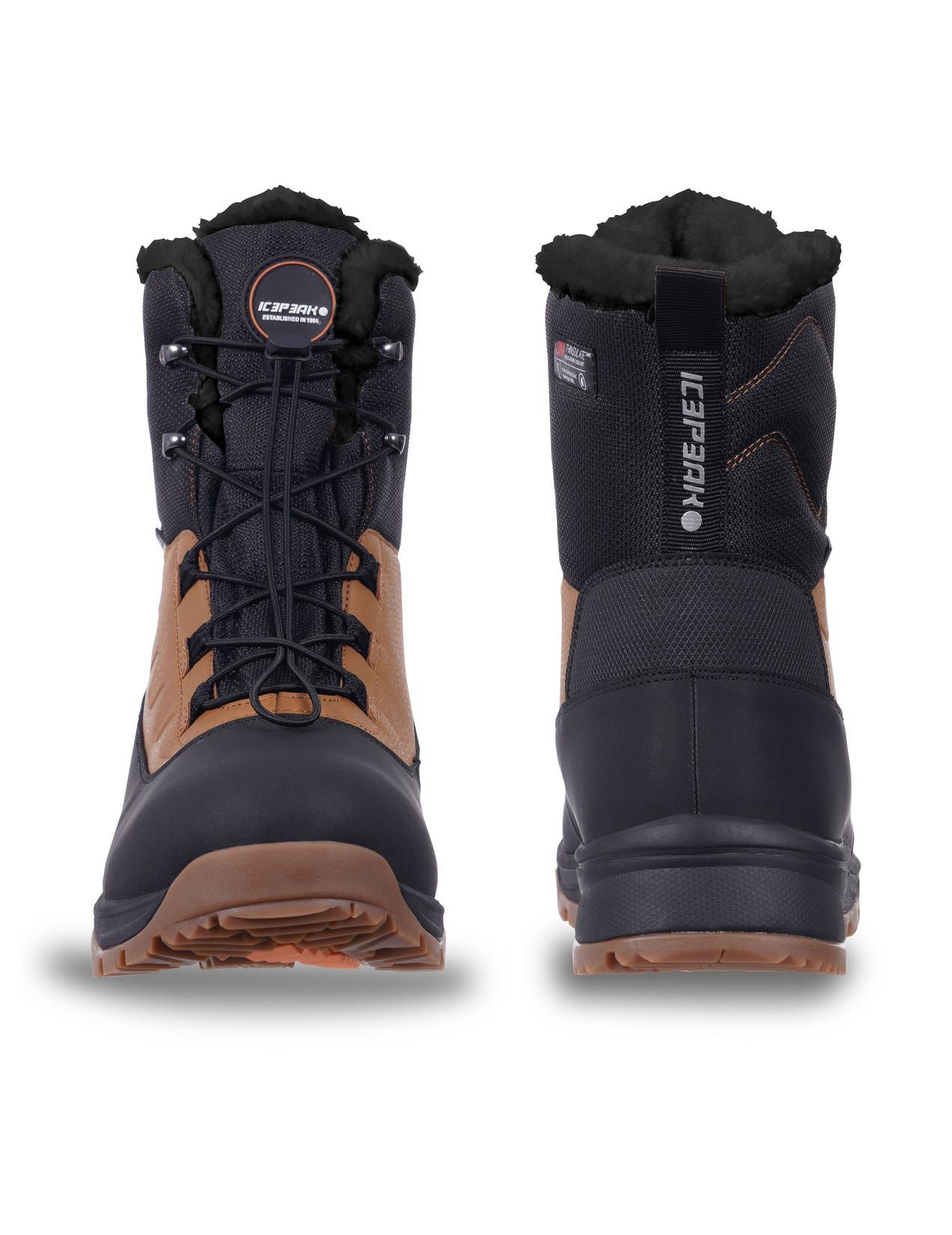 Brown / Black Men Icepeak Alofi Winter Boots | USA-HWT758029