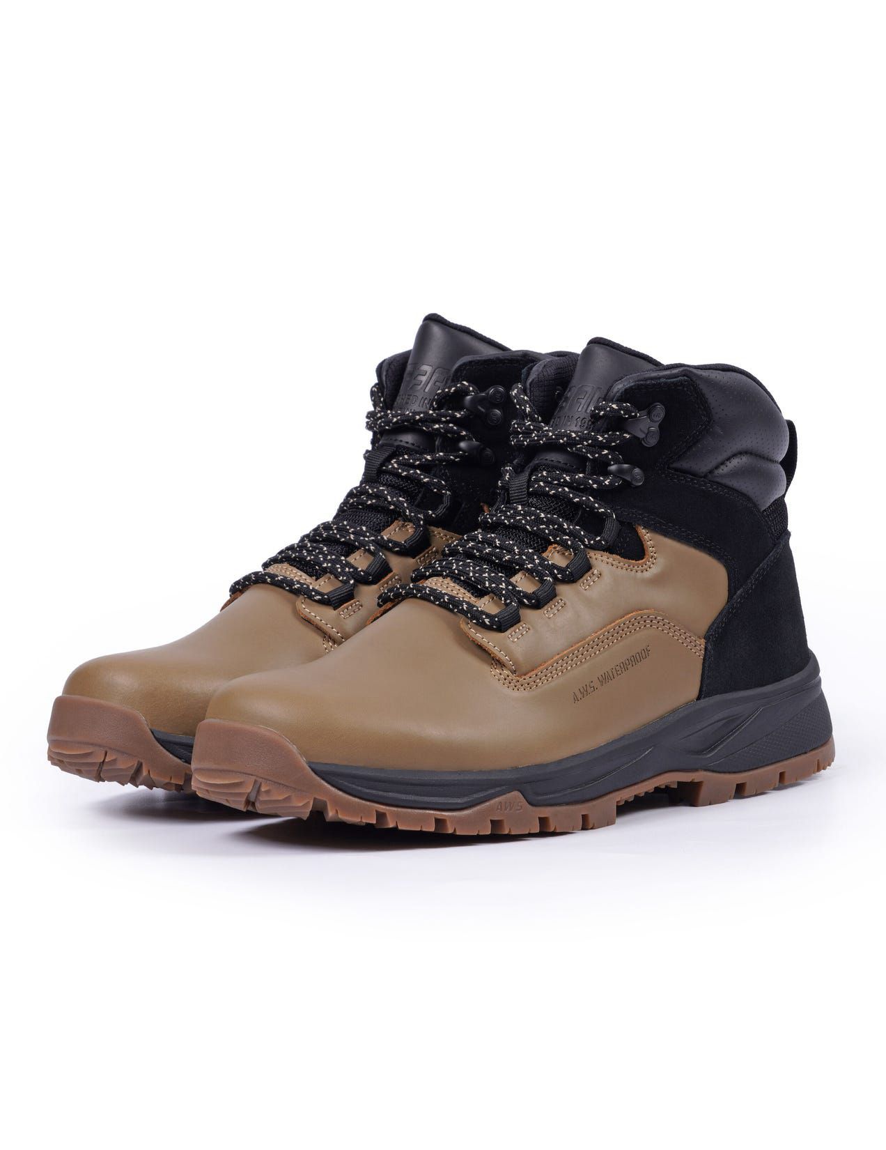 Brown / Black Men Icepeak Anabar Mid-cut Hiking Boots | USA-ECW523809