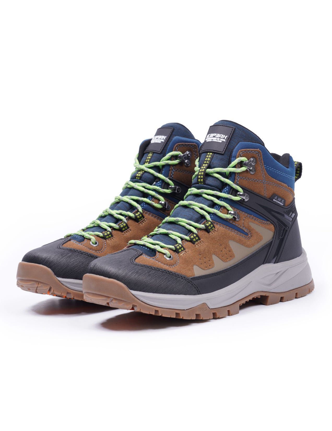 Brown / Dark Grey Men Icepeak Wynnes Mid-cut Hiking Boots | USA-NBW704391