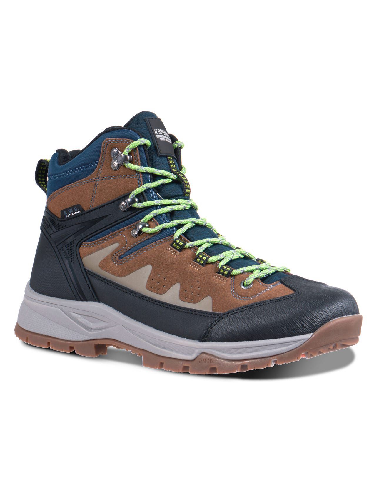 Brown / Dark Grey Men Icepeak Wynnes Mid-cut Hiking Boots | USA-NBW704391