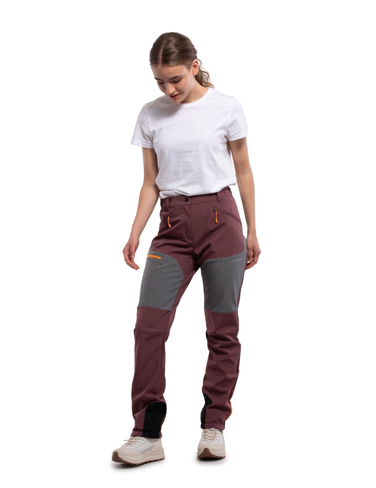 Brown / Grey Women Icepeak Barstow Softshell Pants | USA-FWY819257