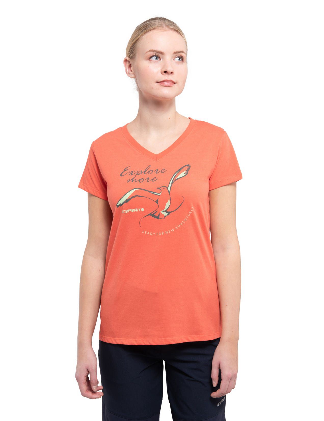 Coral Women Icepeak Beaune T-Shirt | USA-XAP582490