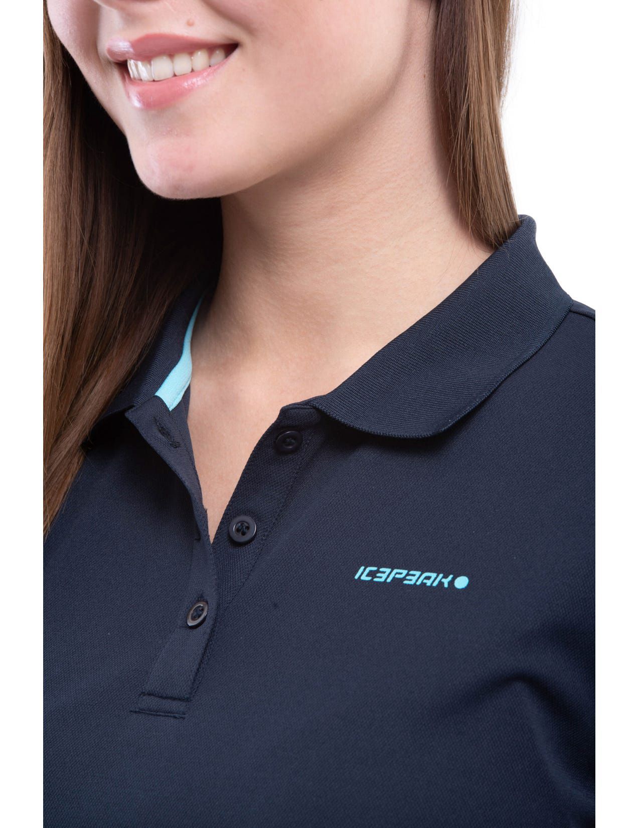 Dark Blue Women Icepeak Bayard Sporty Short-sleeved Polo Shirt | USA-KXS617032