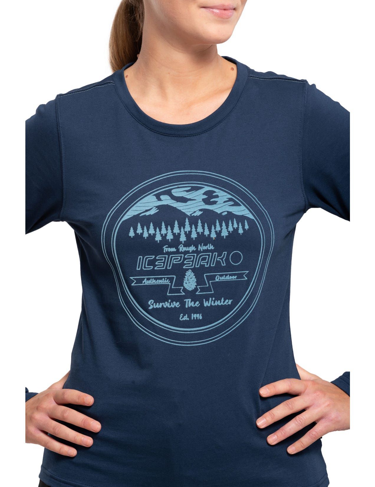 Dark Blue Women Icepeak Millsboro T-Shirt | USA-ARS964170