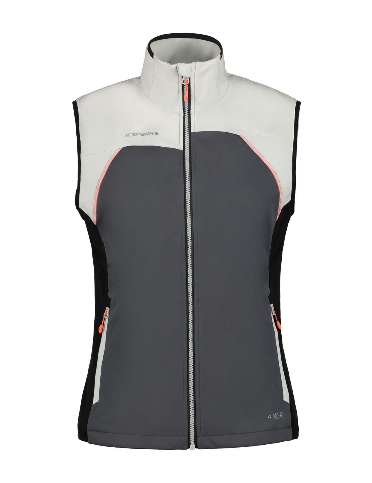 Dark Grey / White / Black Women Icepeak Branson Vest | USA-TQA391705