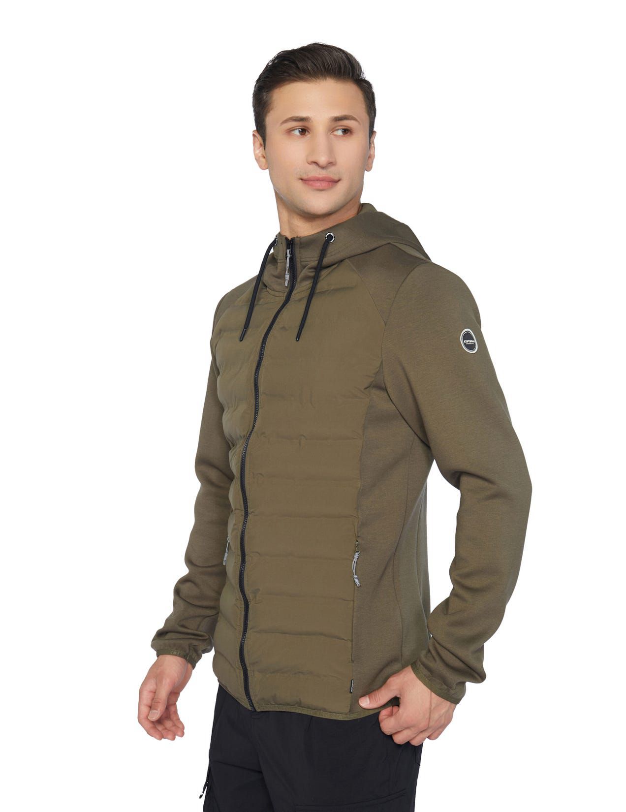 Dark Olive Men Icepeak Arzberg Hoodie With An Insulated Front Winter Jacket | USA-FQS240961