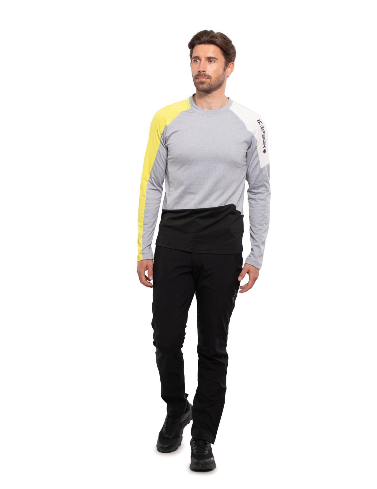 Grey / Black / Yellow Men Icepeak Duncan Shirts | USA-OEC580461