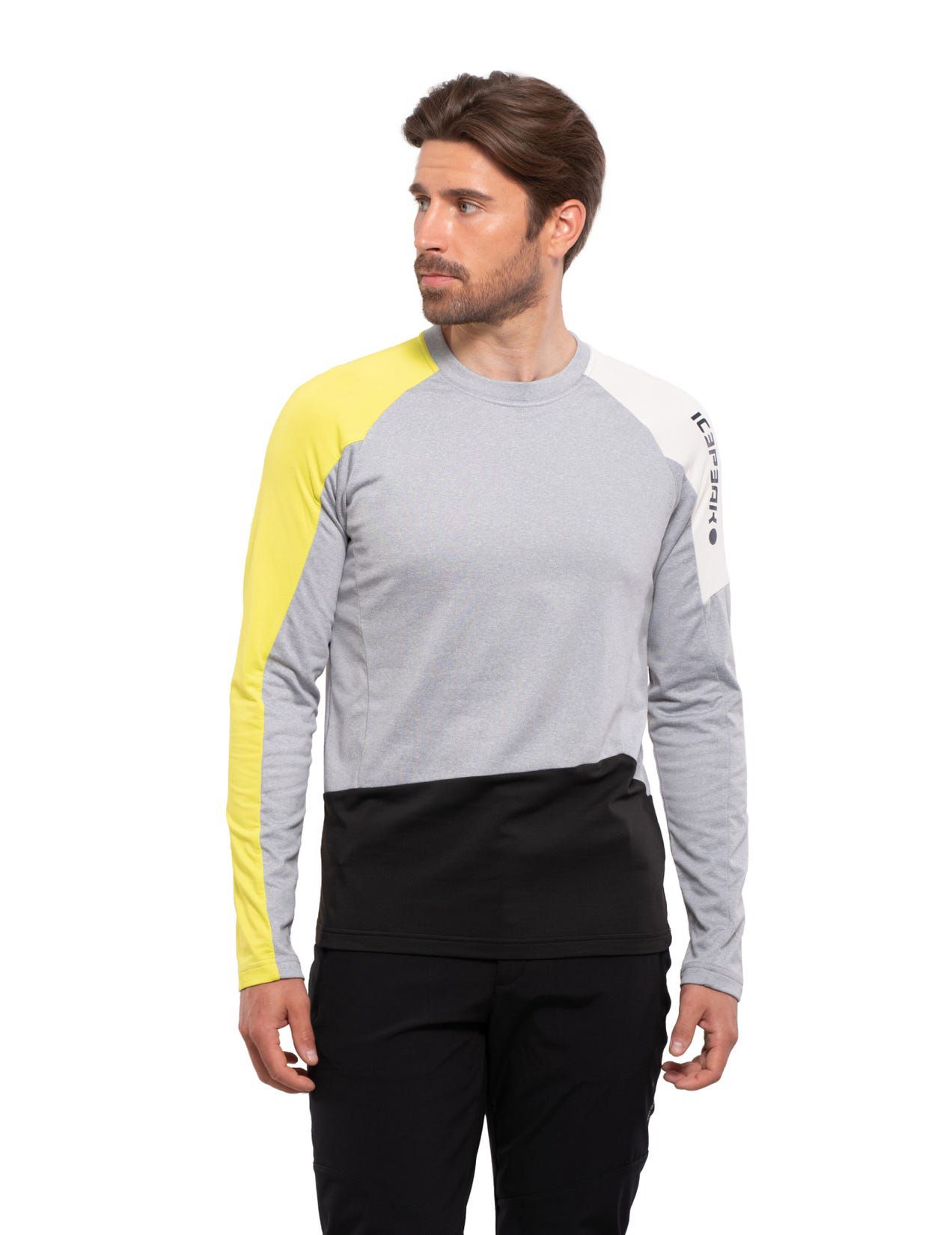 Grey / Black / Yellow Men Icepeak Duncan Shirts | USA-OEC580461