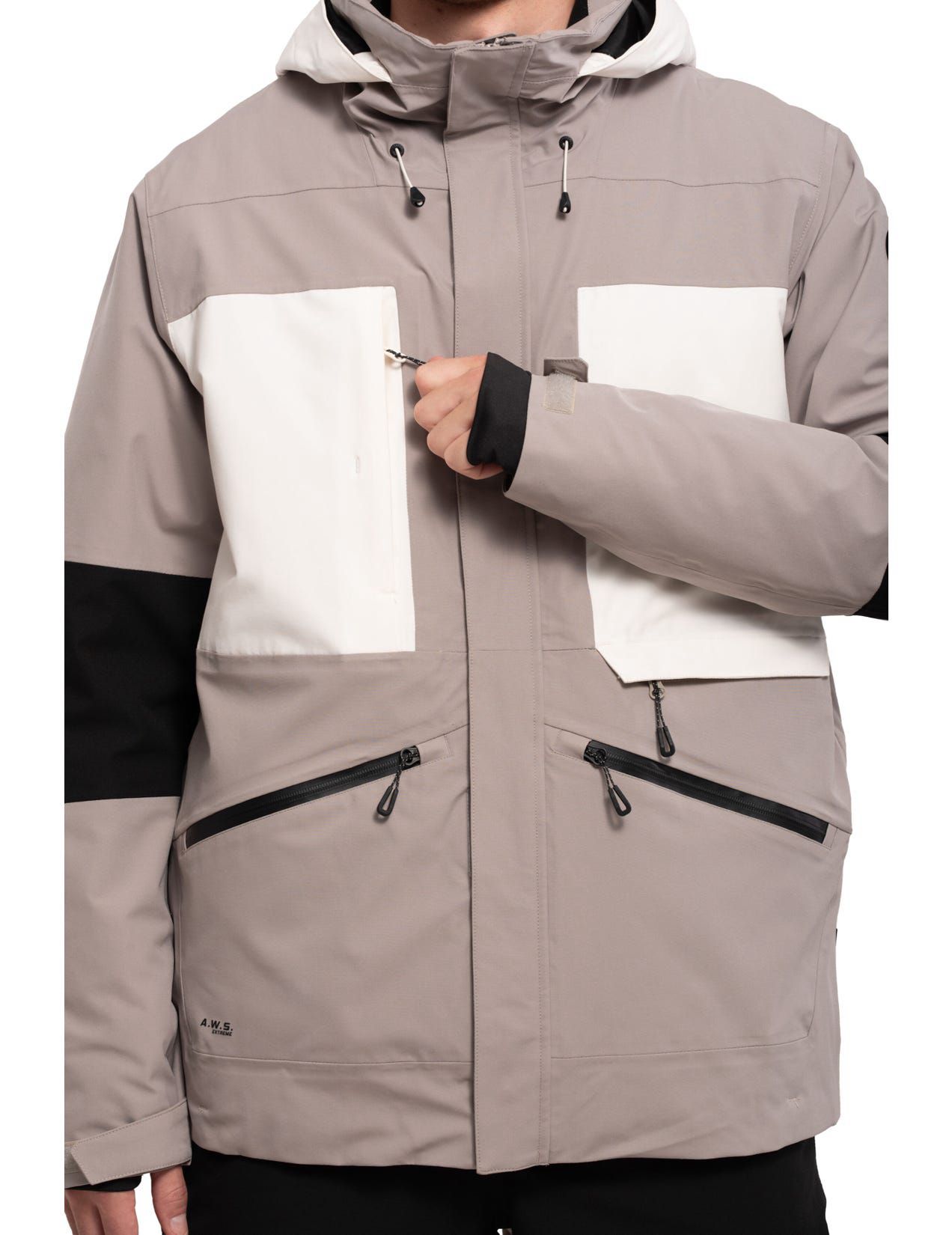 Grey / White Men Icepeak Cale Waterproof Padded Ski Jacket | USA-DSP745986