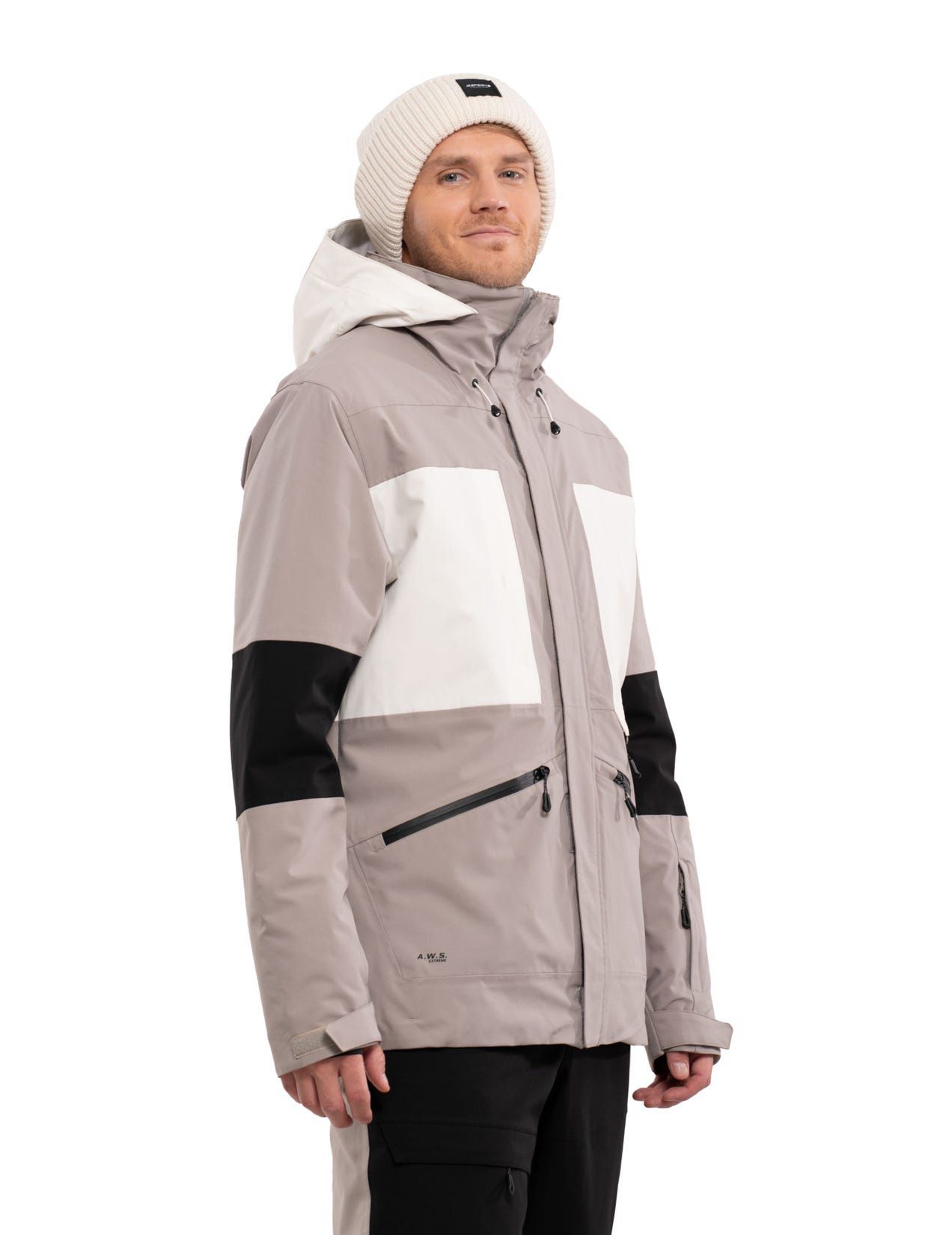 Grey / White Men Icepeak Cale Waterproof Padded Ski Jacket | USA-DSP745986