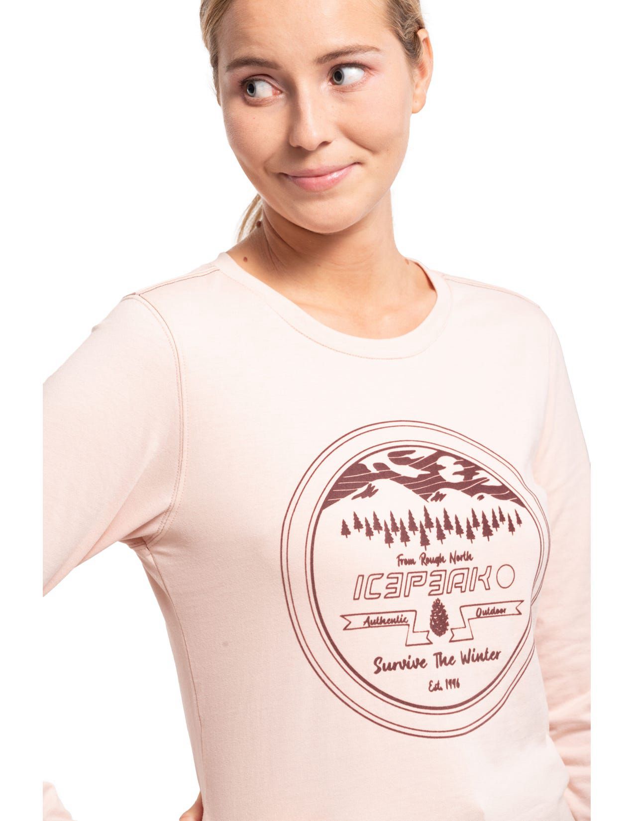 Light Beige Women Icepeak Millsboro T-Shirt | USA-OLJ825713