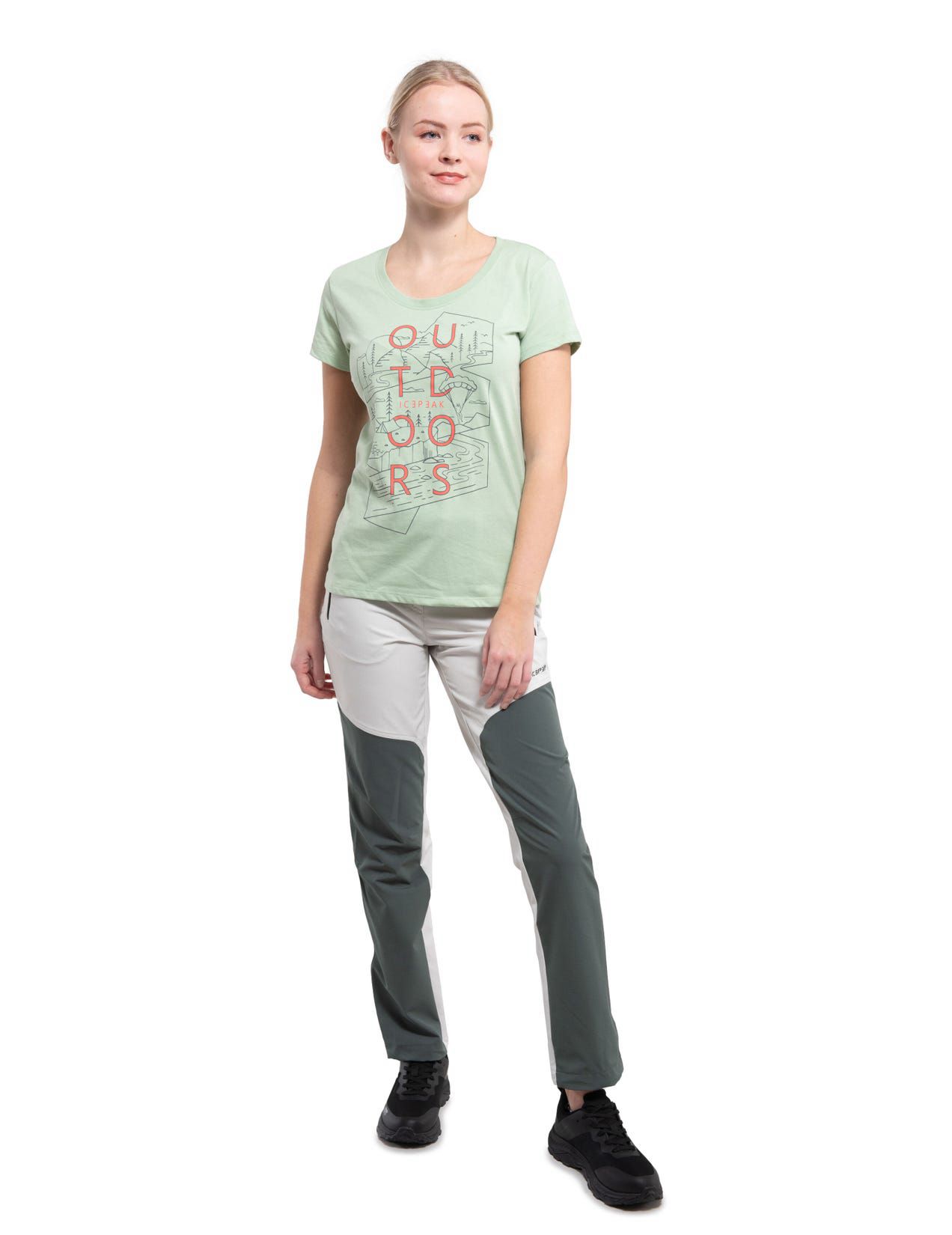 Light Green Women Icepeak Belcher Relaxed T-Shirt | USA-QTK640589