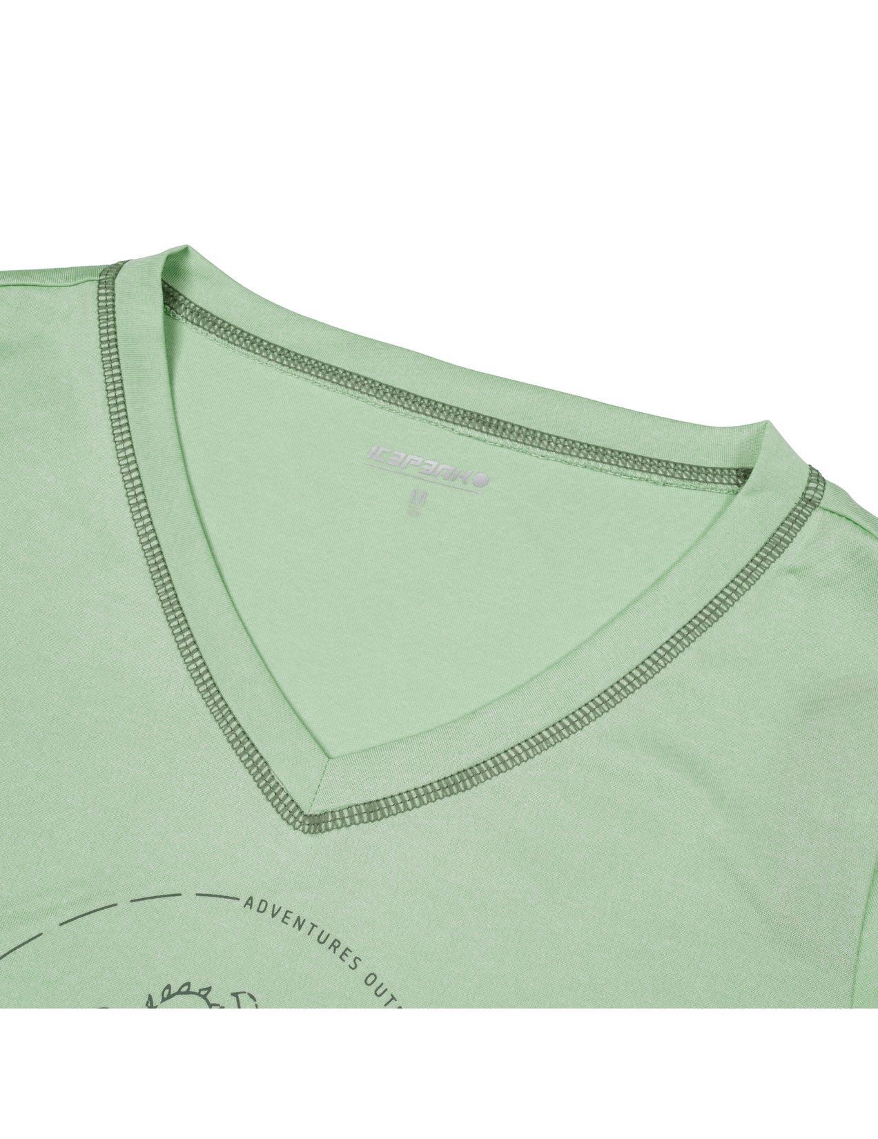 Light Green Women Icepeak Burnham T-Shirt | USA-OIM928075