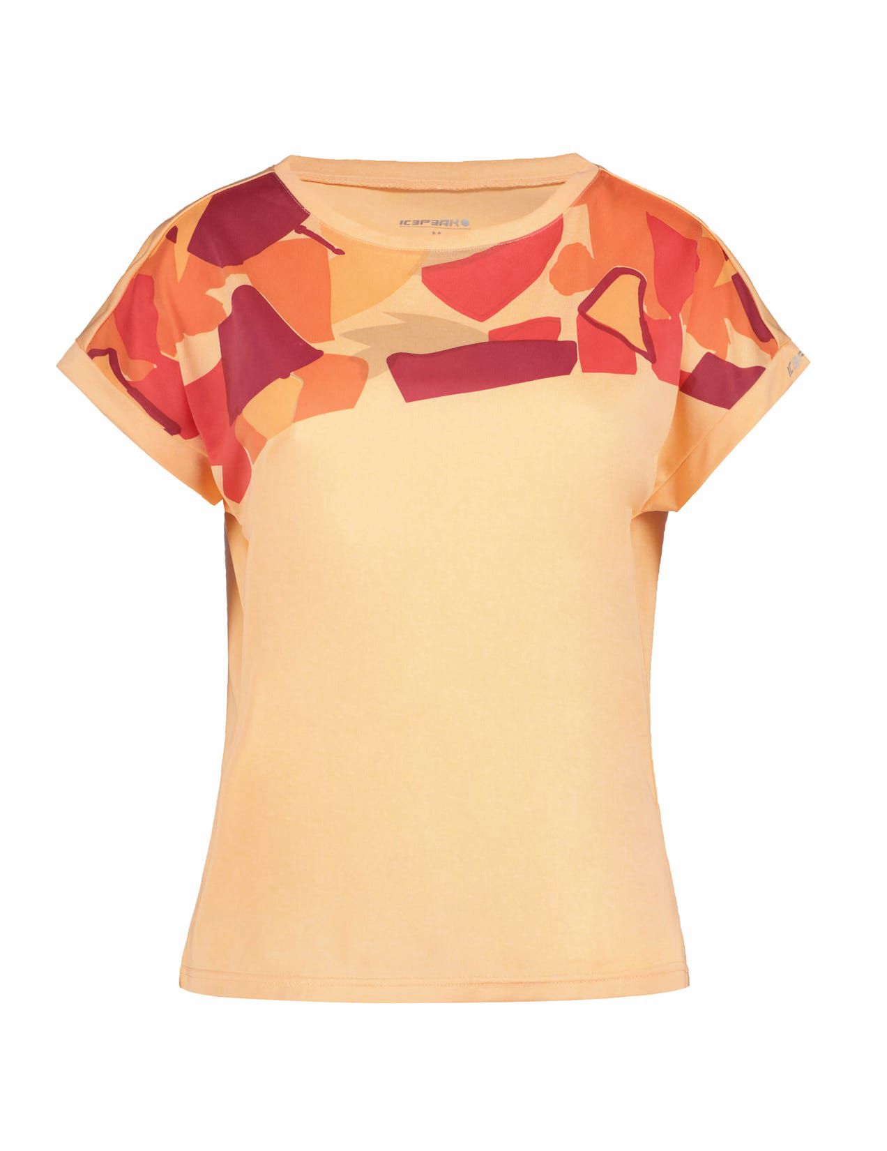 Light Orange Women Icepeak Brownfield Technical Print T-Shirt | USA-PEK342069