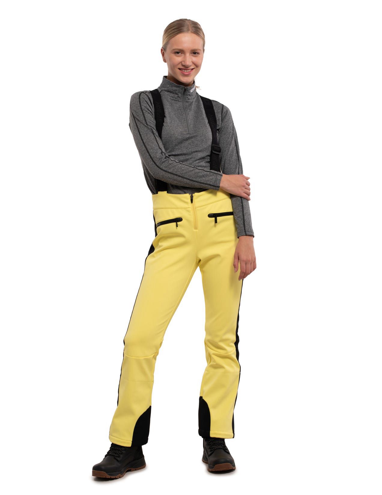 Light Yellow Women Icepeak Ellsworth Softshell Ski Pants | USA-QSO364205